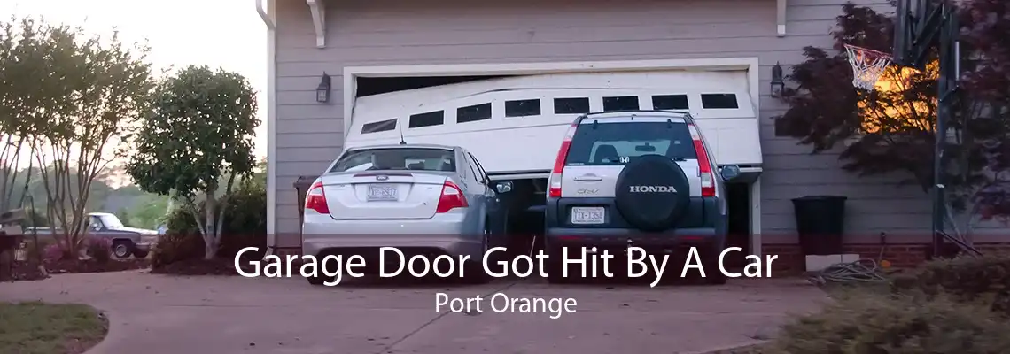 Garage Door Got Hit By A Car Port Orange
